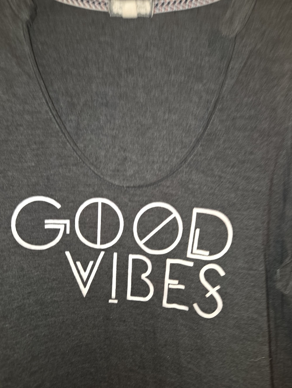 Good Vibes Charcoal Gray Athletic Casual Tank - Picture 5 of 10